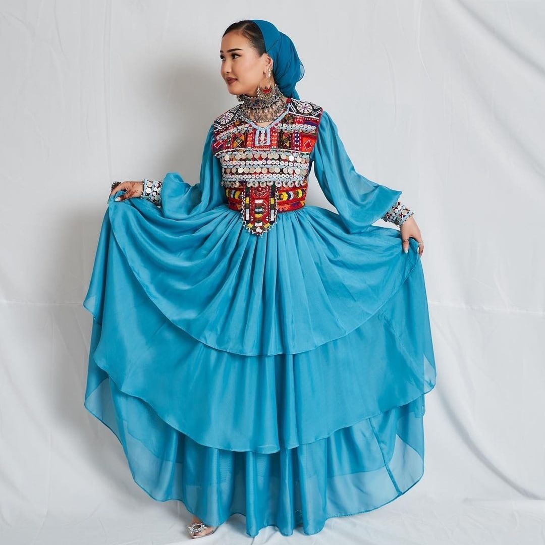 Afghani long dhaman dress